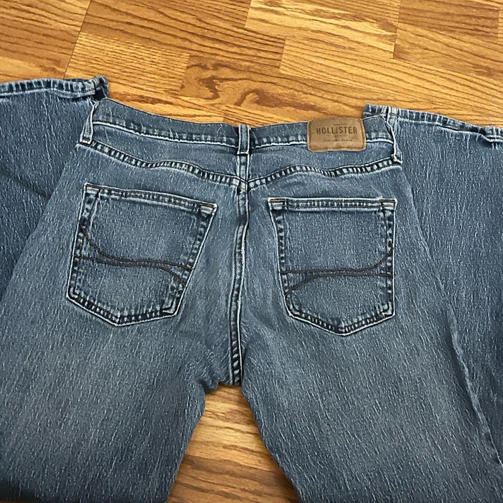 Hollister Men's Dark Blue Bootcut Jeans